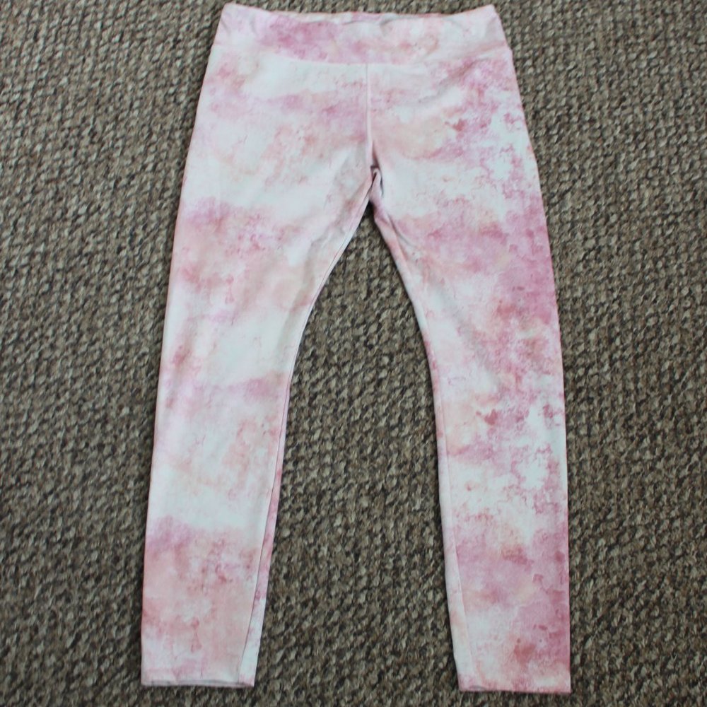 Pink pastel watercolor active leggings size XL
